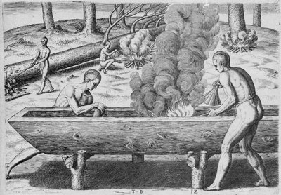 Indians Making Canoes, from 